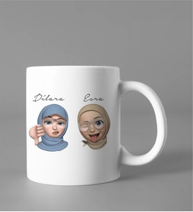 Emoji Kız Arkadaş Kupası Kişiye Özel