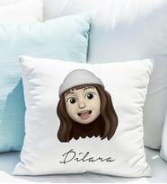 Emoji Kız Stiker Yastığı Kişiye Özel