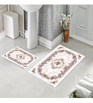 Banyo Halısı Ikili Klozet Takımı Kaymaz Tabanlı (60 xm x 100 cm + 40 cm x 60 cm) 