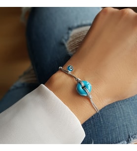 Vaoov El Yapımı Murano Camı Nazar Bileklik