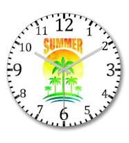 Summer Duvar Saati Bombeli Gercek Cam