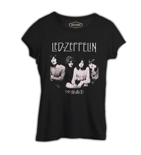 Led Zeppelin - Grup Siyah Kadın Tshirt