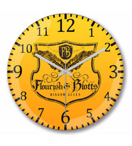 Harry Potter Flourish And Blotts Duvar Saati Bombeli Gercek Cam