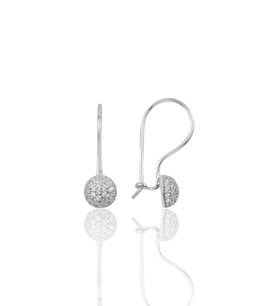 Söğütlü Silver Gümüş çengelli yarım top küpe