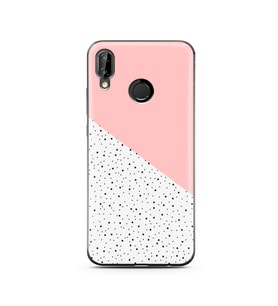 Pembe Puantiye Tasarımlı Süper Şeffaf Silikon Telefon Kılıfı Huawei P20 Lite  