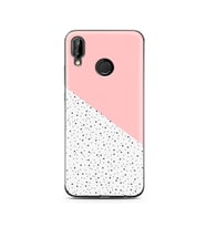 Pembe Puantiye Tasarımlı Süper Şeffaf Silikon Telefon Kılıfı Huawei P20 Lite  