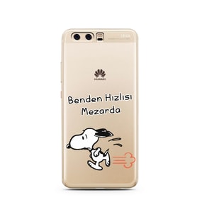Snoopy Tasarımlı Süper Şeffaf Silikon Telefon Kılıfı Huawei P10 