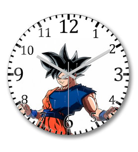 Goku - Dragon Ball Super Duvar Saati Bombeli Gercek Cam