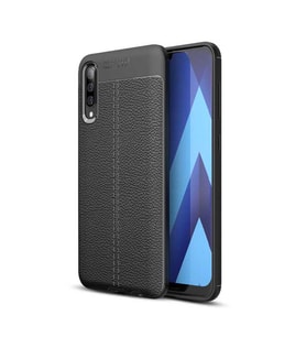 Galaxy A50 Kılıf Zore Niss Deri Desenli Silikon Kılıf (Siyah)