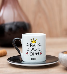 Best Dad Babaya Hediye Siyah Türk Kahvesi Fincanı