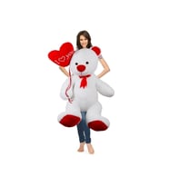 110 cm Beyaz Bobo Balonlu Ayıcık