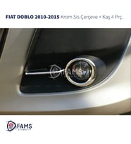 Fiat DOBLO Krom Sis Çerçevesi + Kaş 4 prç  2010-2015 arası P.ÇELİK