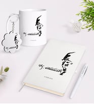 BK Gift Kişiye Özel Atatürk Temalı Kupa Anahtarlık Beyaz Defter Kalem Hediye Seti-21 (Model 1)