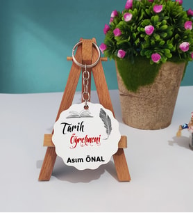 Tarih Öğretmeni Ahşap Anahtarlık