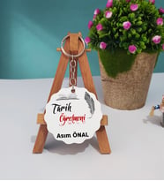 Tarih Öğretmeni Ahşap Anahtarlık