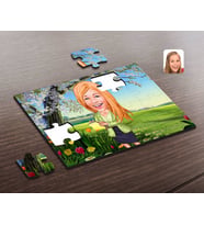 BK Gift Kişiye Özel Kadın Asistan Karikatürlü Ahşap Puzzle-2