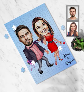 Kişiye Özel Sevgili Karikatürlü A3 240 Parça Puzzle Model 6