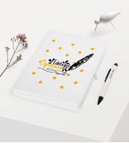 BK Gift Kişiye Özel Edebiyat Öğretmeni Temalı Beyaz Defter Kalem Hediye Seti - 1