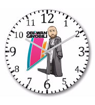 Obi Wan Ginobili Duvar Saati Bombeli Gercek Cam