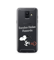 Snoopy Tasarımlı Süper Şeffaf Silikon Telefon Kılıfı Samsung A6 (2018)