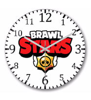 Brawl  Stars  Logo    Duvar Saati Bombeli Gercek Cam