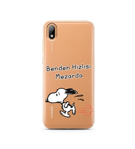 Snoopy Tasarımlı Süper Şeffaf Silikon Telefon Kılıfı Huawei Y5 2019