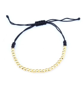 925 Ayar Gümüş Siyah İpli Top Bileklik