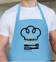 BK Gift Kişiye Özel Mutfakta Biri Var Mavi Erkek Mutfak Önlüğü  4