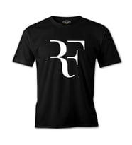 Roger Federer - Logo Siyah Erkek Tshirt