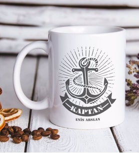 BK Gift Kişiye Özel Kaptan Beyaz Kupa Bardak-7