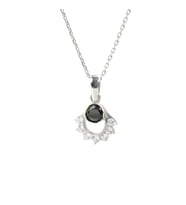 925 Ayar Gümüş Nişane Tasarım Garnet Taşlı Kolye (Gümüş)