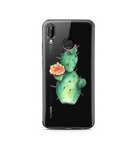 Kaktüs Tasarımlı Süper Şeffaf Silikon Telefon Kılıfı Huawei P20 Lite  