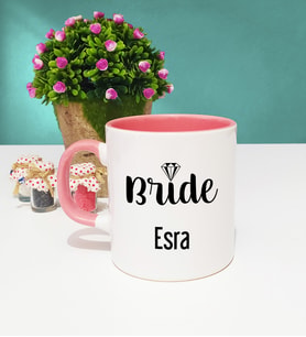Bride Gelin Tasarımlı Kişiye Özel Bride Gelin Kupa Bardak Pembe