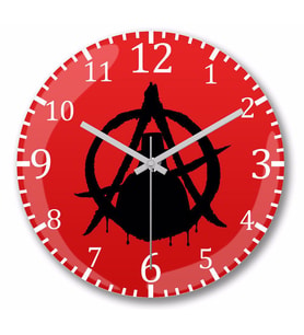 V For  Vendetta Duvar Saati Bombeli Gercek Cam