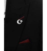 GÜMÜŞ BEYAZ TELKARİ AY YILDIZ ROZET  