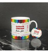 Matematik Öğretmeni Kupa Bardak ve Anahtarlık Set 003