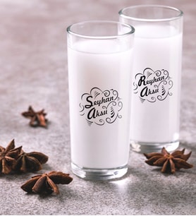 BK Gift Kişiye Özel Renkli Baskılı İsimli İkili Rakı Bardağı Seti-7 (Beyaz)