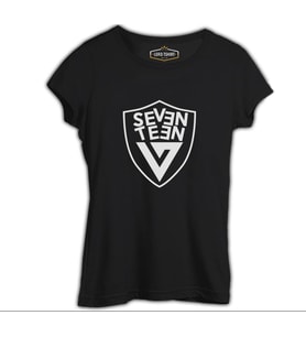 Seventeen - Logo Arma Siyah Kadın Tshirt