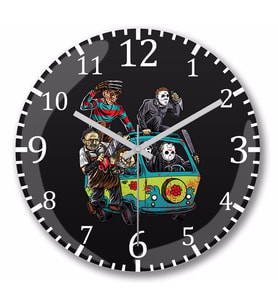 Skull Korku  Duvar Saati Bombeli Gercek Cam
