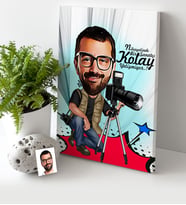 BK Gift Kişiye Özel Bay Profesyonel Fotoğrafçı Karikatür Kanvas Tablo 30x50cm  1
