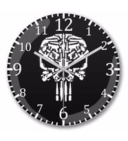 The Punisher Punishment Duvar Saati Bombeli Gercek Cam