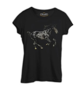 At 4 Siyah Kadın Tshirt