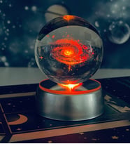 Kristal Samanyolu Galaxy Işıklı Cam Küre (Beyaz)
