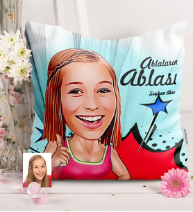BK Gift Kişiye Özel Ablaların Ablası Karikatürlü  Yastık  1