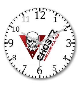 Ghostz Logo Preta Duvar Saati Bombeli Gercek Cam