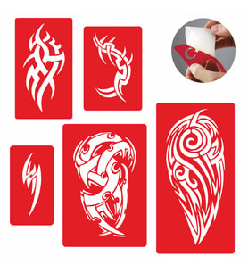 Asi Triballer  Geçici Dövme Şablon Seti Tattoo Kınasız