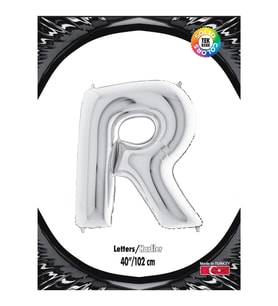 R Harf Kikajoy Gümüş Folyo Balon 102 cm (40 inch)