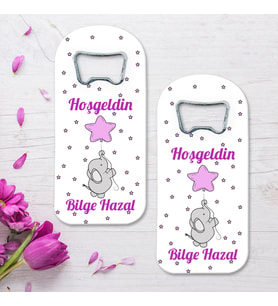 Fil Ve Yıldız Balon Temalı Uzun (dik ) Açacak Magnet