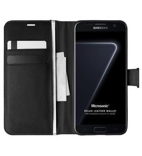 Microsonic Samsung Galaxy S7 Edge Kılıf Delux Leather Wallet Siyah
