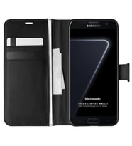 Microsonic Samsung Galaxy S7 Edge Kılıf Delux Leather Wallet Siyah